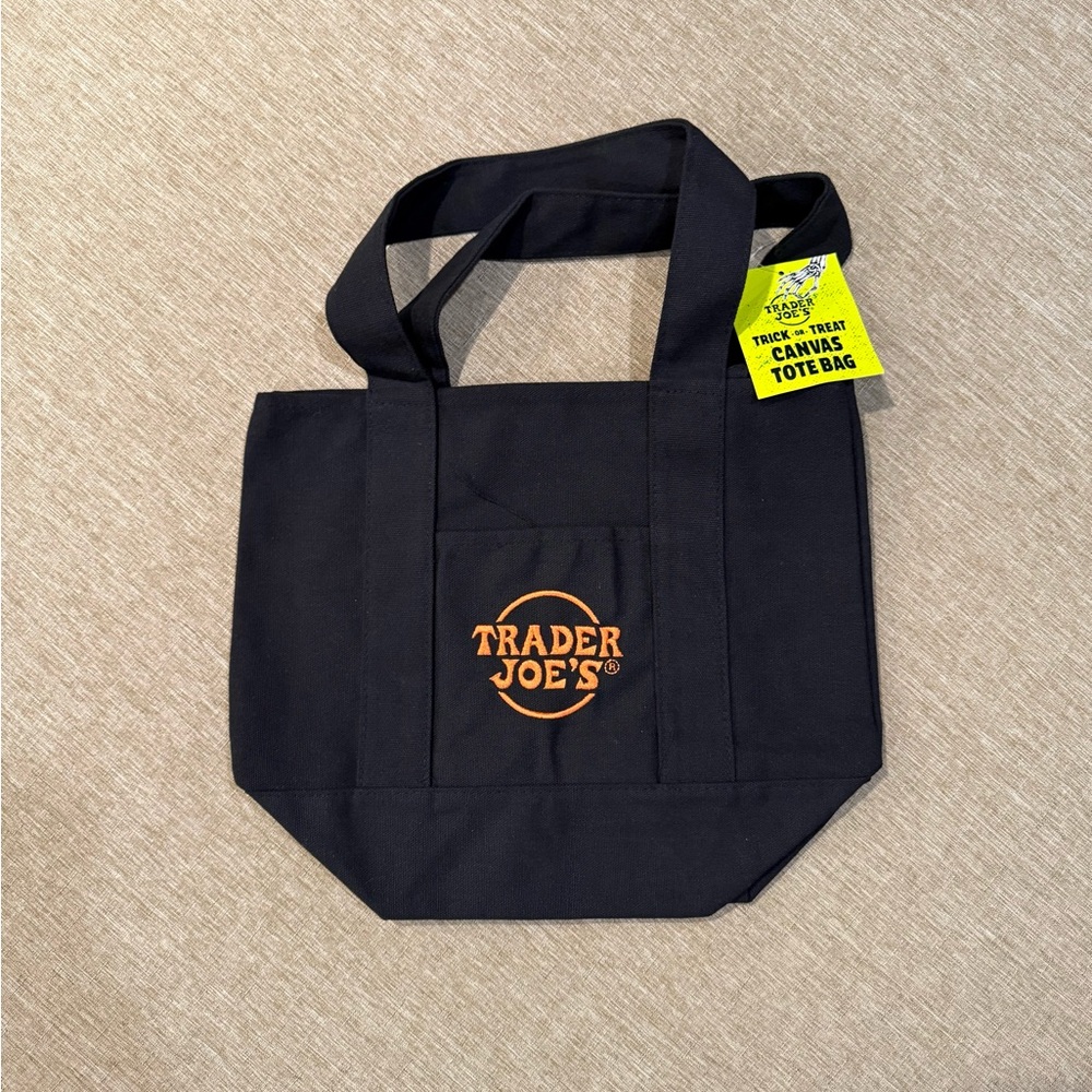 Trader Joe's Black Canvas Mini Tote Bag